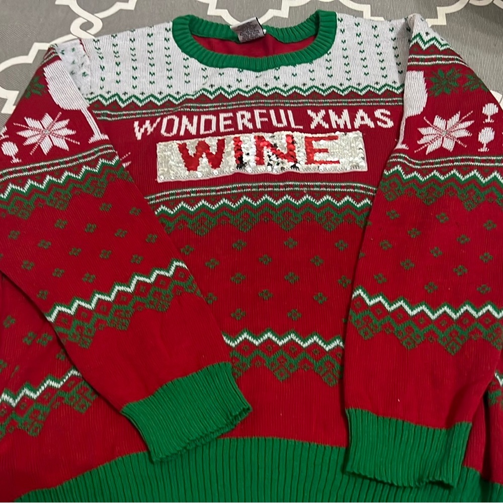 Holiday Sweater - Wonderful Wine/Time Ugly Comfy Sweater